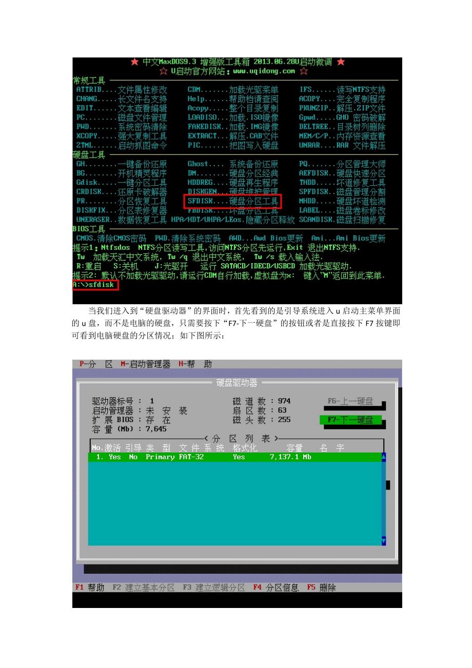 u启动SFDISK硬盘分区工具建立分区教程_第2页