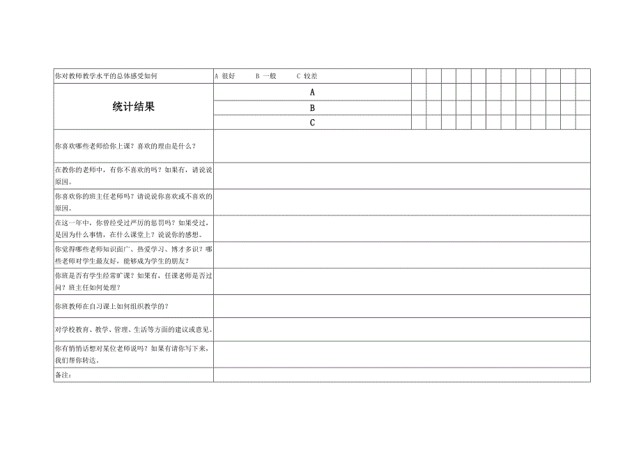 黄岗中学评教评学问卷调查表_第3页