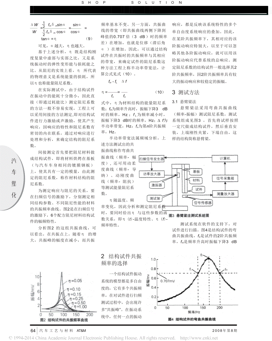 浅谈汽车用阻尼材料阻尼系数的测试方法_第2页