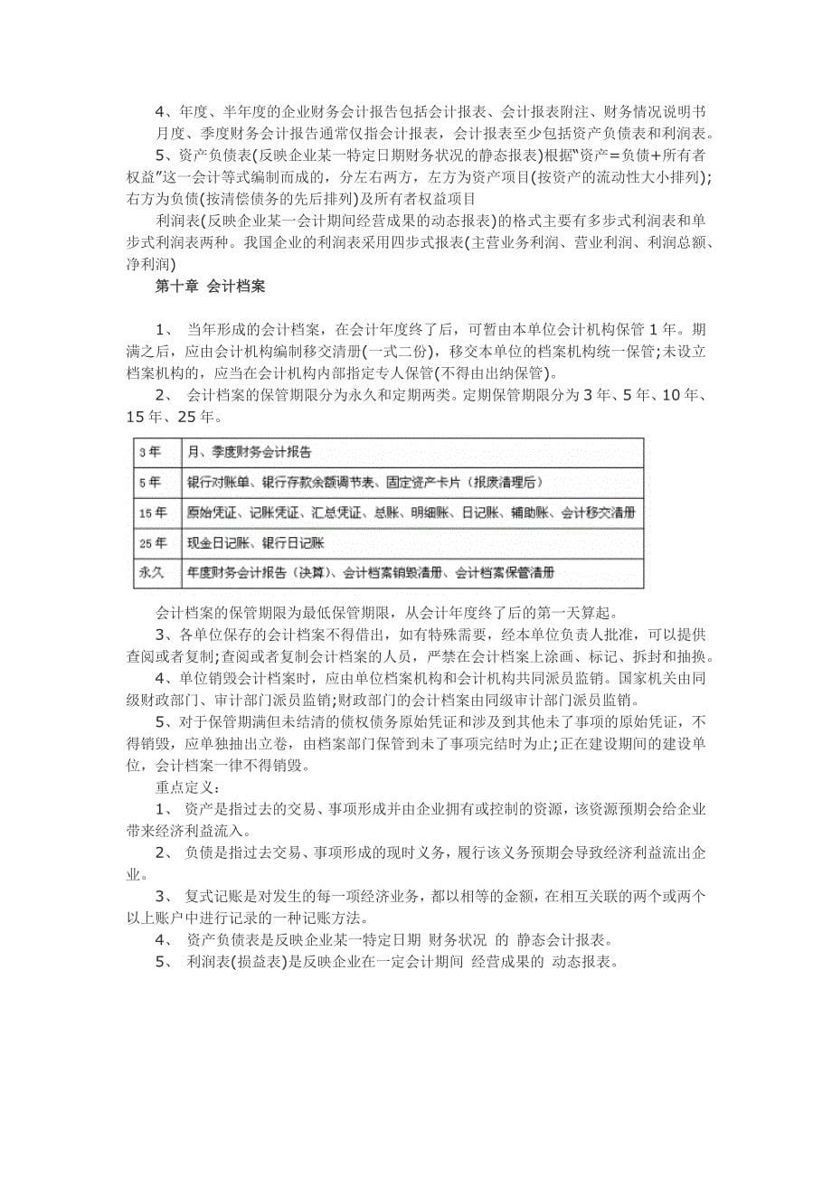 会计从业资格证考试重点内容—— 会计基础_第5页