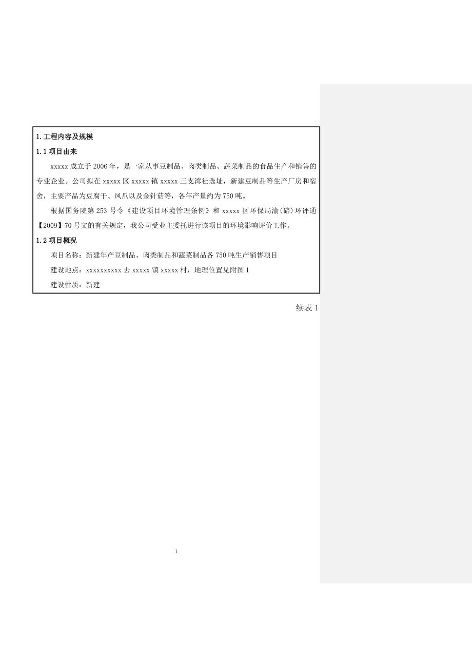 食品厂豆制品、肉类制品和蔬菜制品生产销售项目环评报告表_第2页