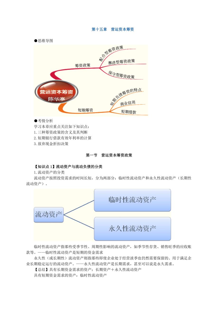 注册会计师财务成本管理营运资本筹资_第1页