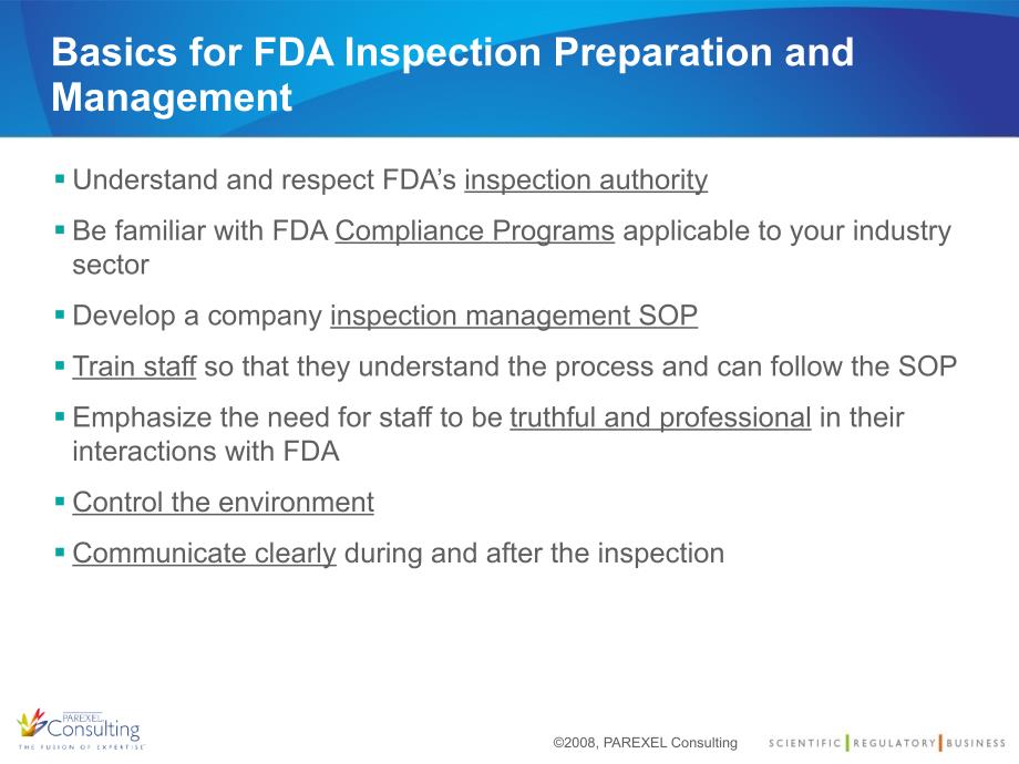 FDA Inspection Preparation and Management：FDA检查的准备和管理_第2页