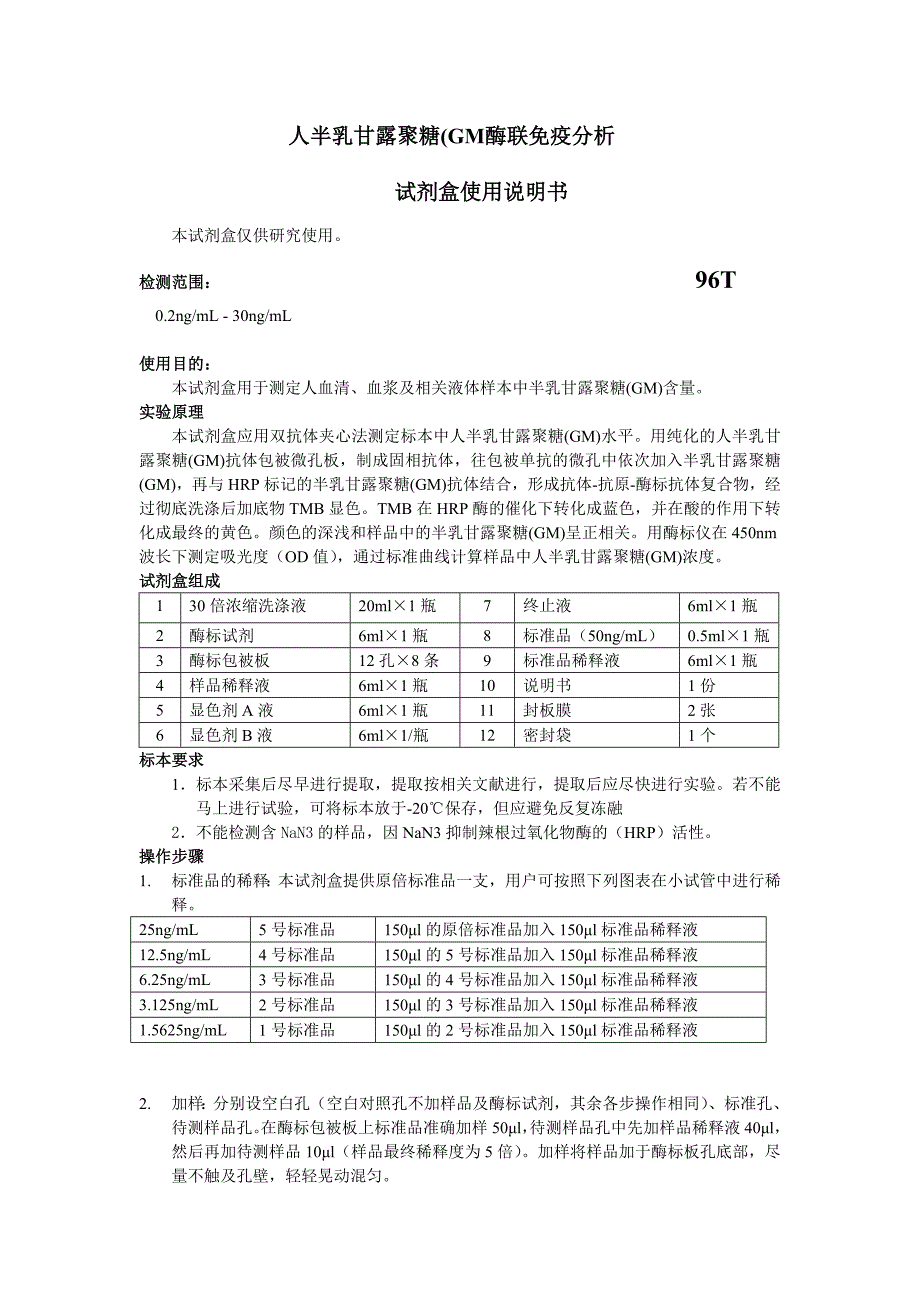 人半乳甘露聚糖（gm酶联免疫分析_第1页