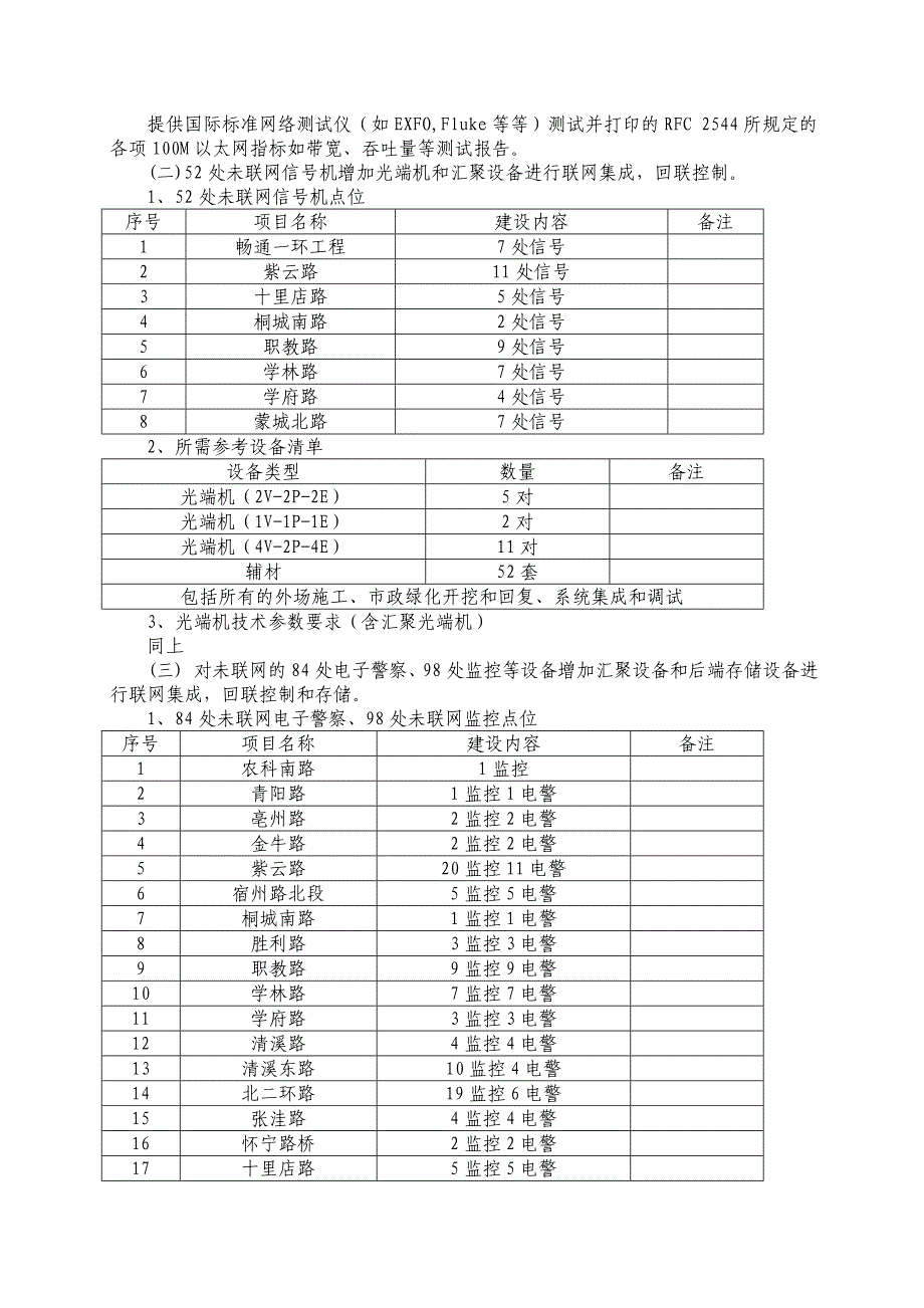 部分大建设路桥项目智能交通设备升级改造项目公开征集需求_第4页