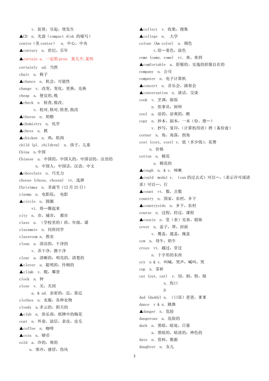 中考英语复习词汇表_第3页