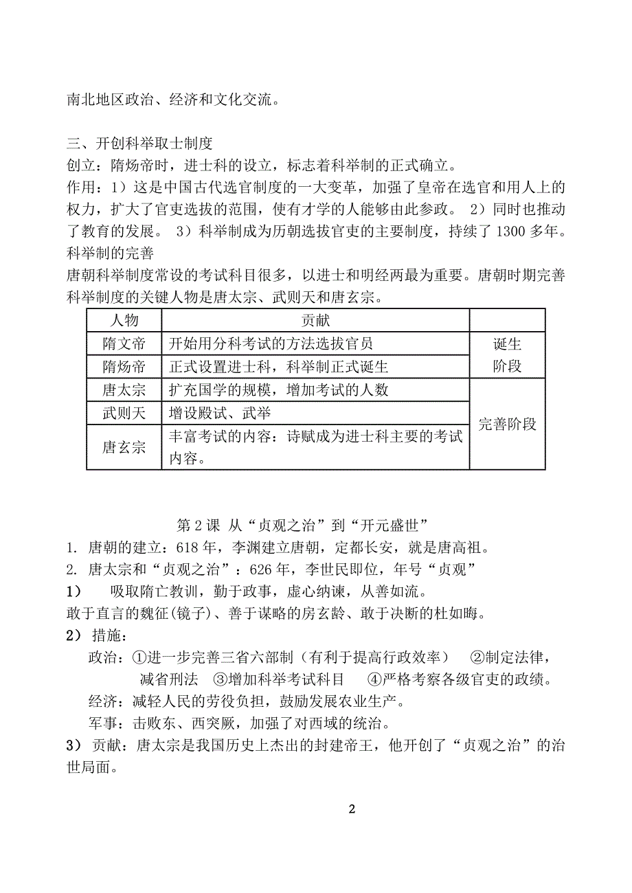 人教版-部编教材-七下历史-知识点总结_第2页