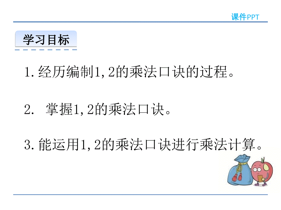 1.2 1，2的乘法口诀ppt课件 二年级数学上册 人教版_第2页