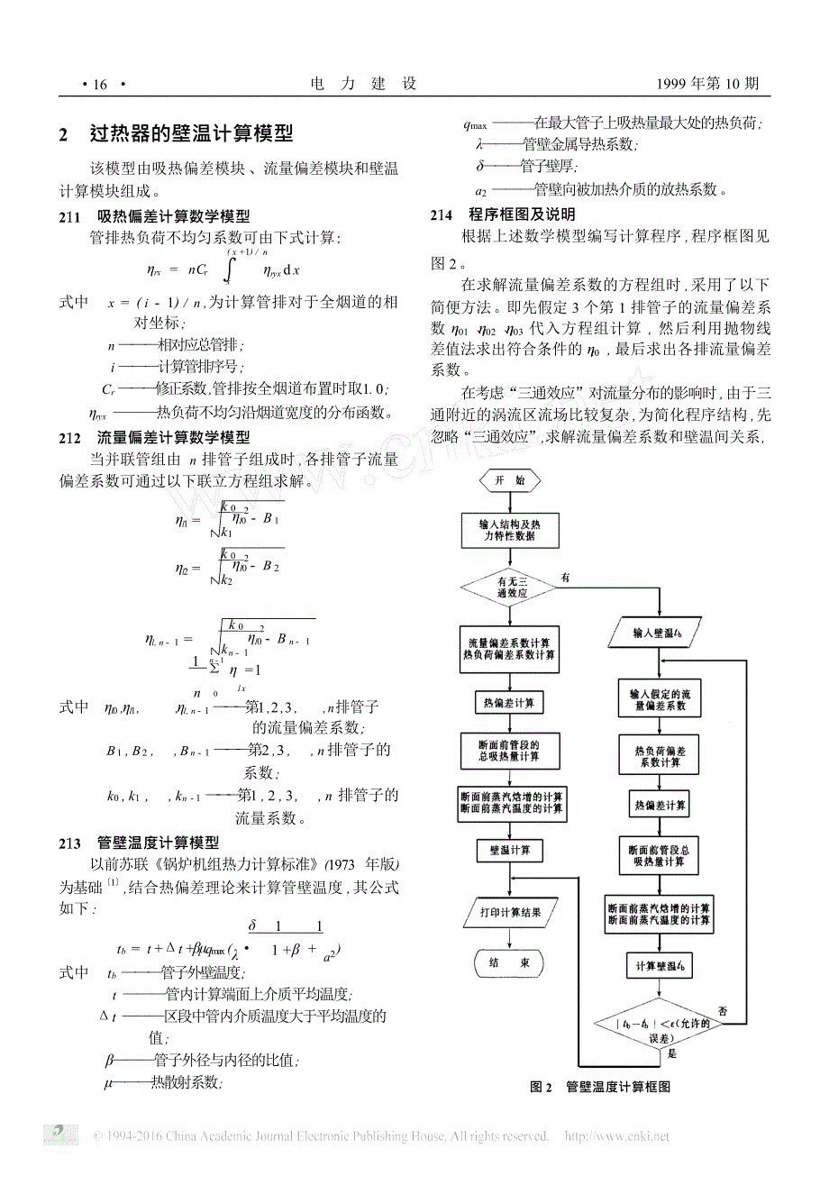 过热器壁温计算模型及寿命估算_第2页