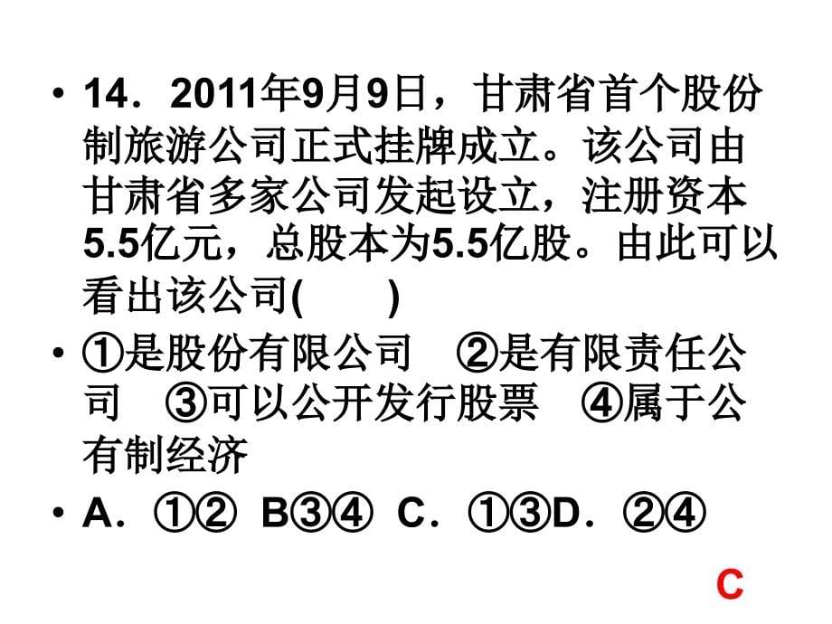 经济生活二轮复习  企业_第5页