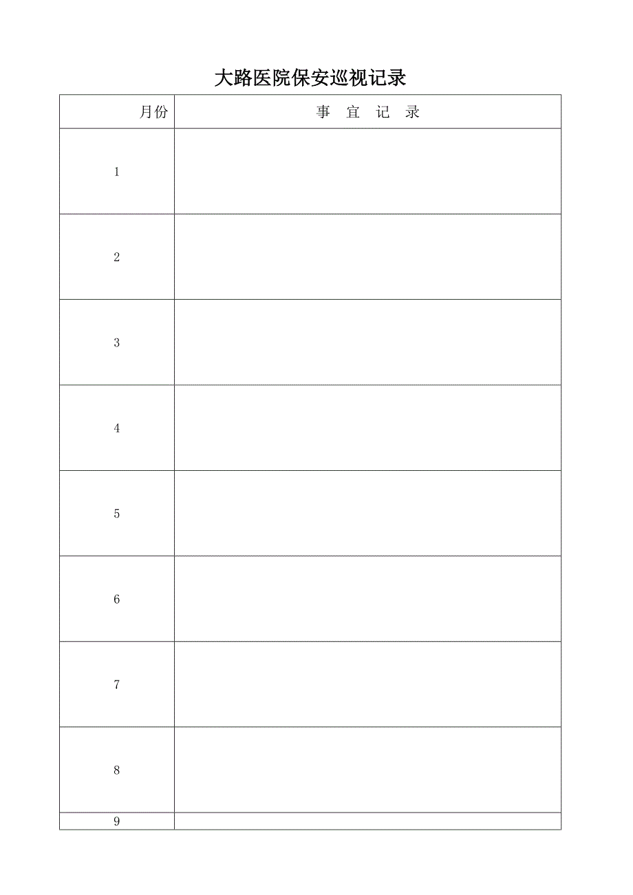 大路医院保安巡视记录_第1页
