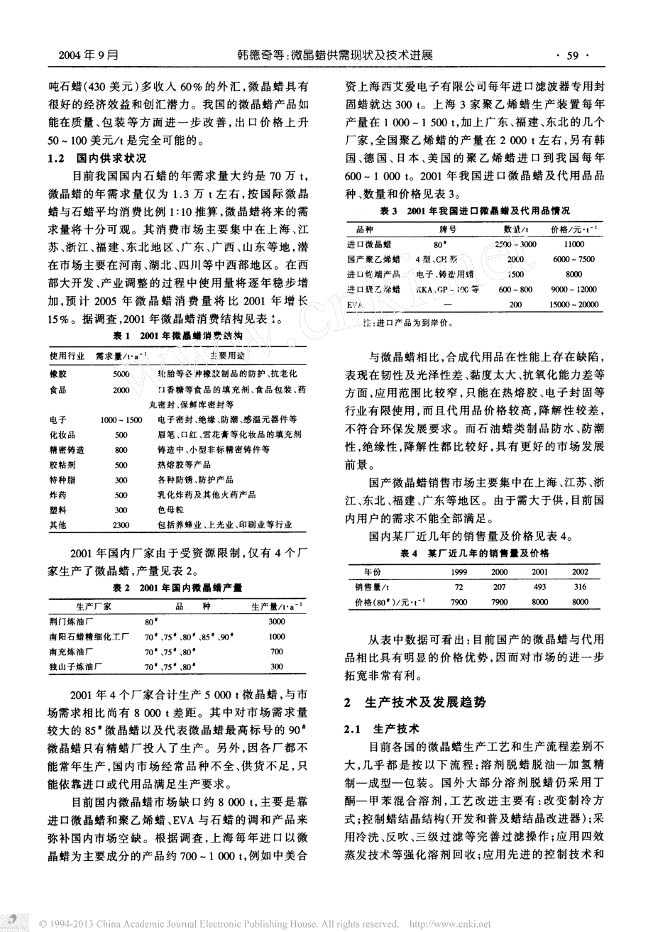 微晶蜡供需现状及技术进展_第2页