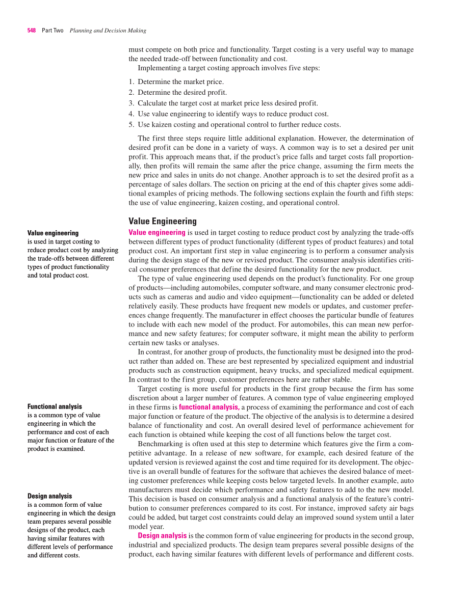 cost planning for the product life cycle traget costing theroy of constraints and strategic pricing_第4页