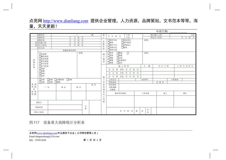 企业管理表格  生产管理F横表格_第3页