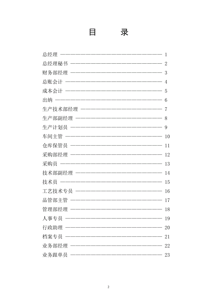 公司岗位职责说明书_第2页