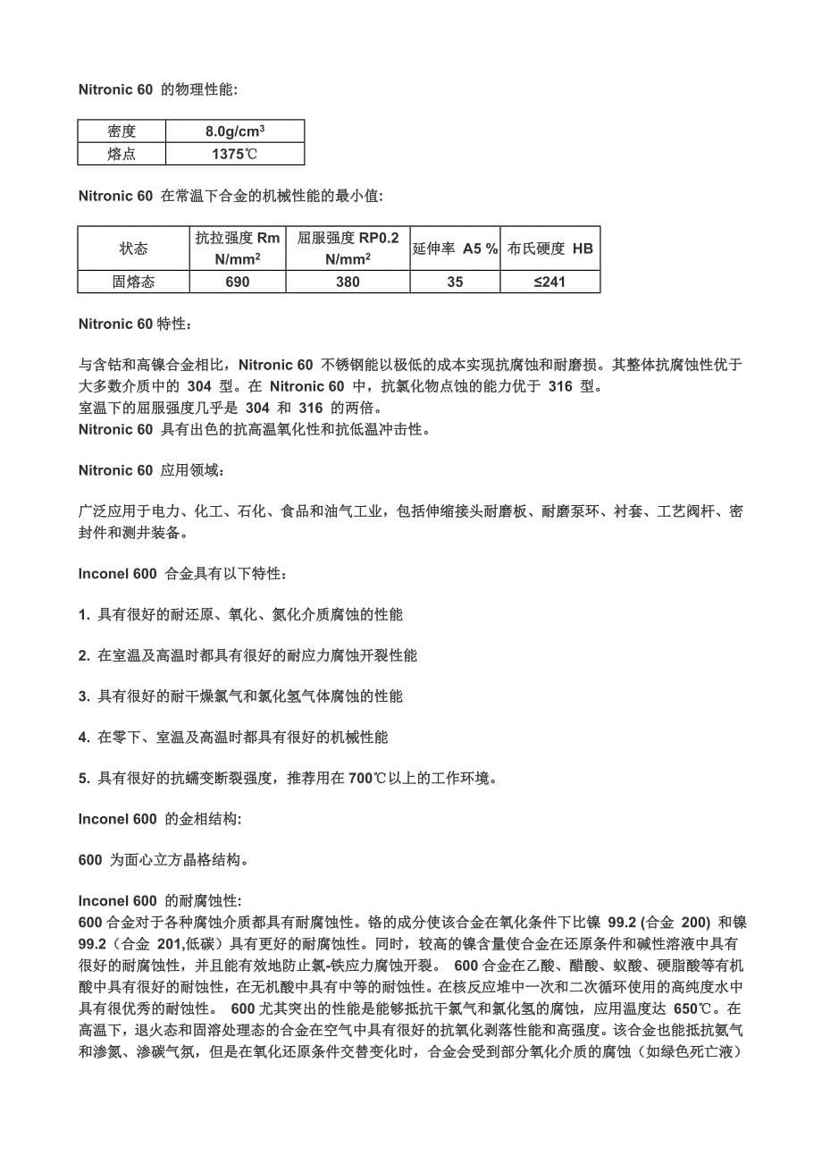 部分高温合金牌号及成分_第5页