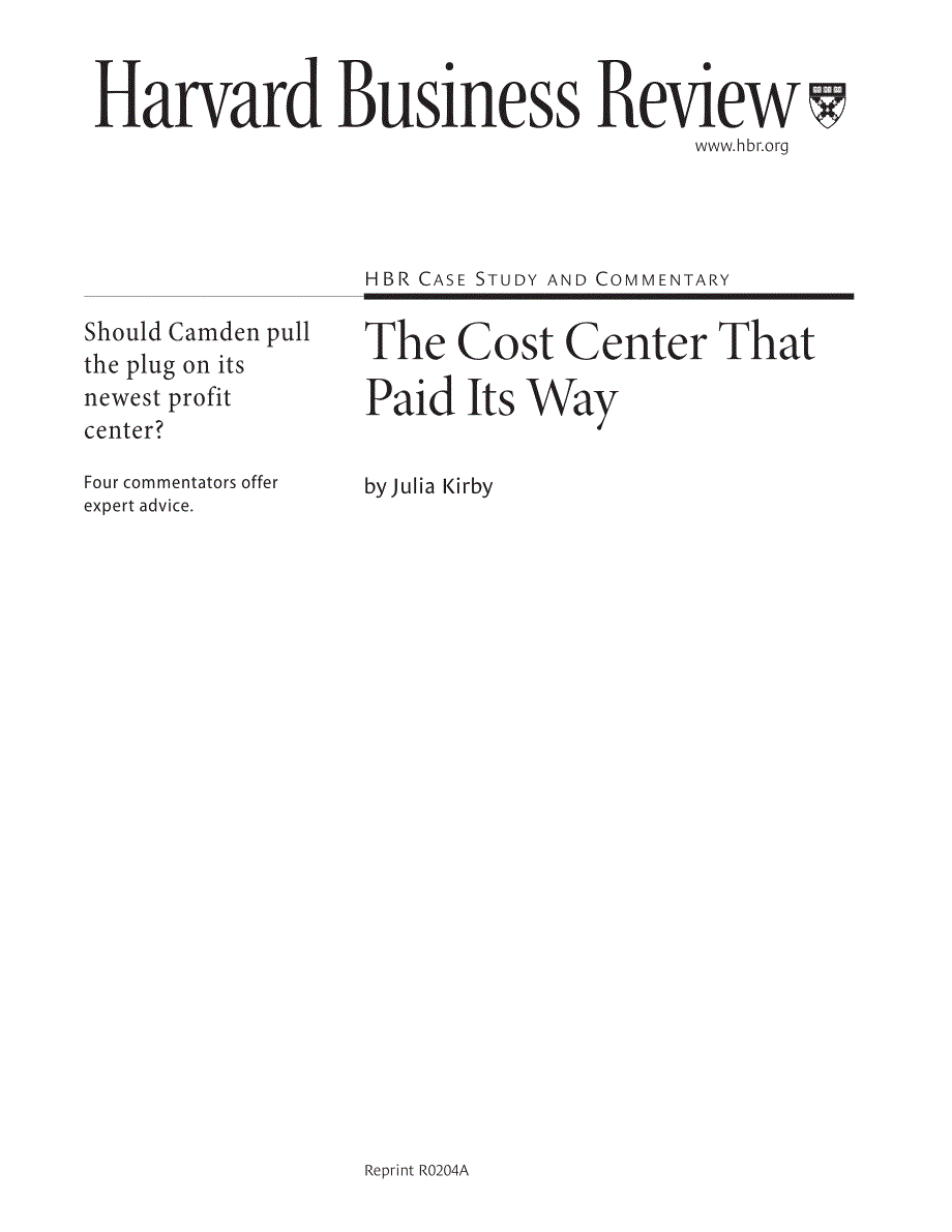 the cost center that paid its way_第1页