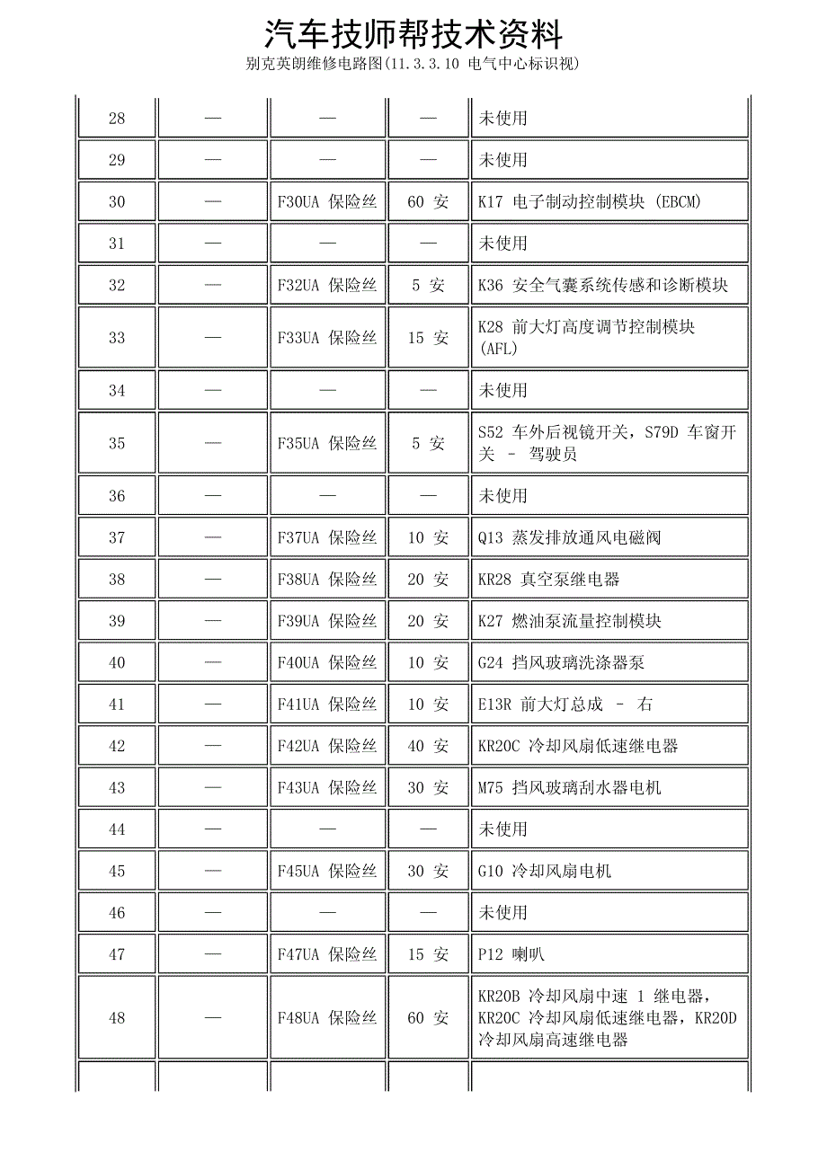 别克英朗维修电路图(11.3.3.10 电气中心标识视)_第3页