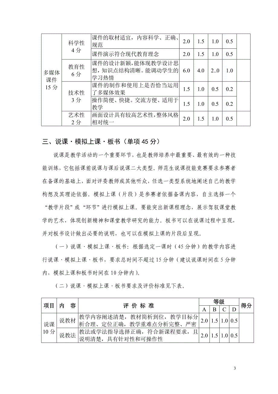 教学技能竞赛评价标准_第3页