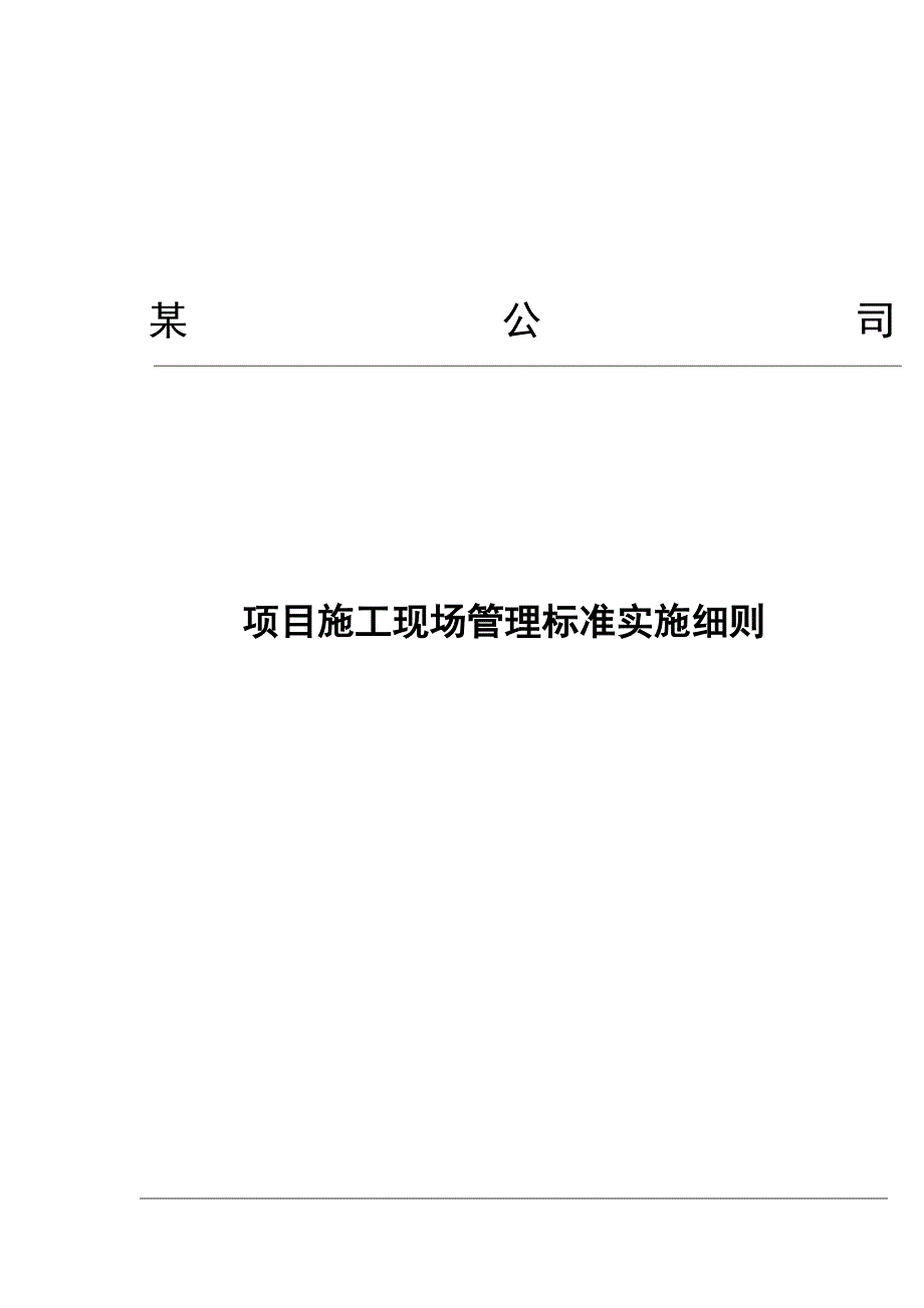 某公司项目施工现场管理标准实施细则_第1页