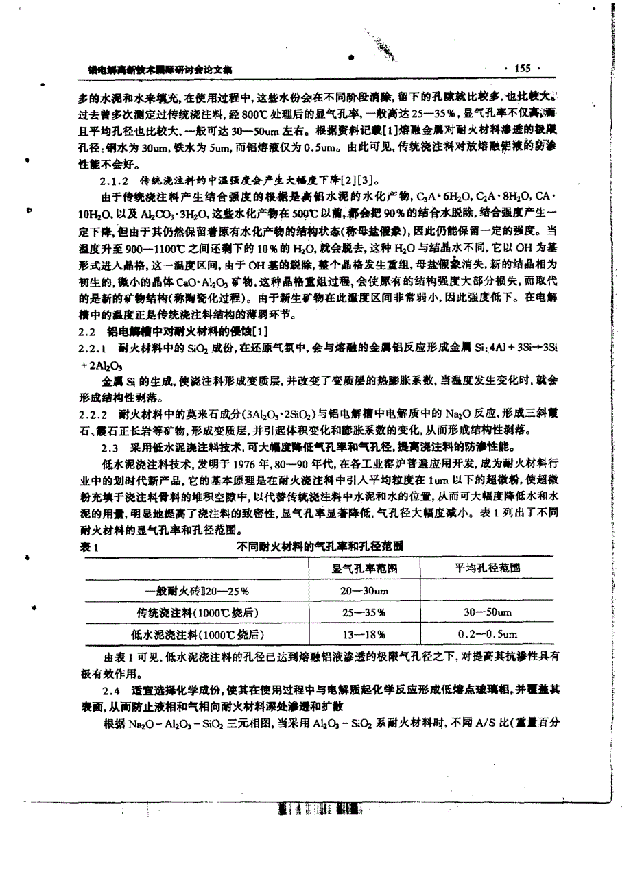 铝电解槽用防渗耐火浇注料的研制_第2页