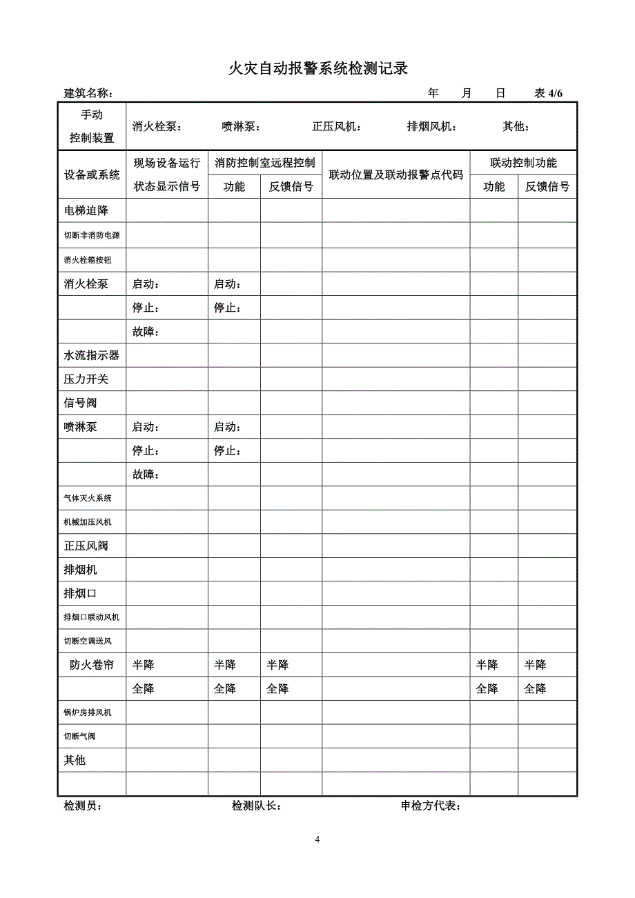 建筑消防设施检测记录_第4页