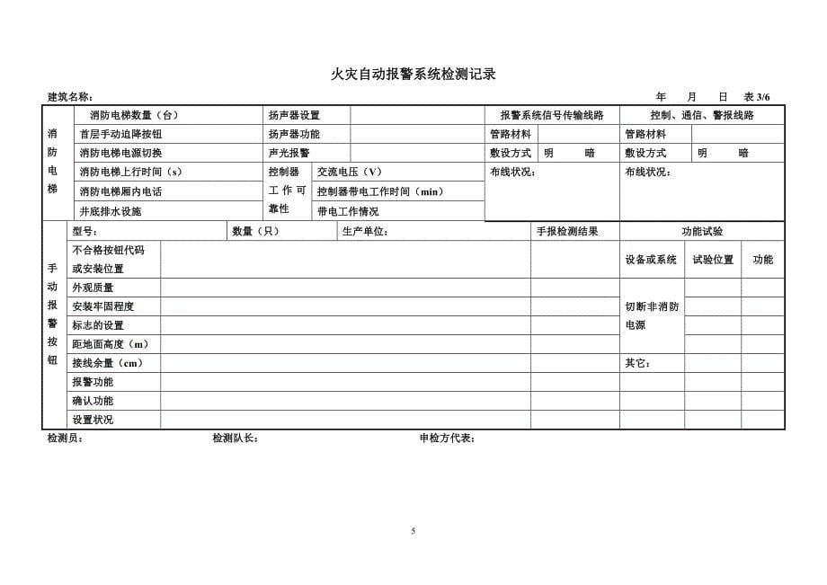 建筑消防设施检测记录_第5页