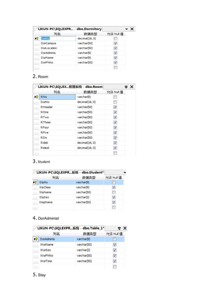 数据库课程设计——学生宿舍管理系统_第5页