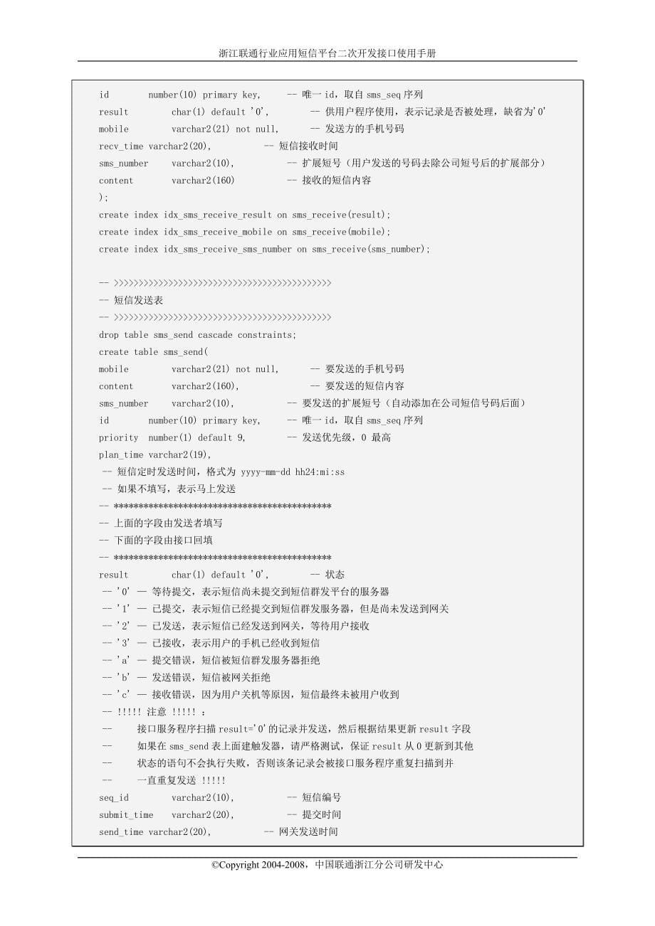 浙江联通行业应用短信平台二次开发接口使用手册_第5页