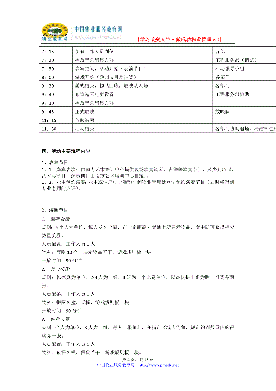 蓝色康园年度社区文化活动执行手册_第4页