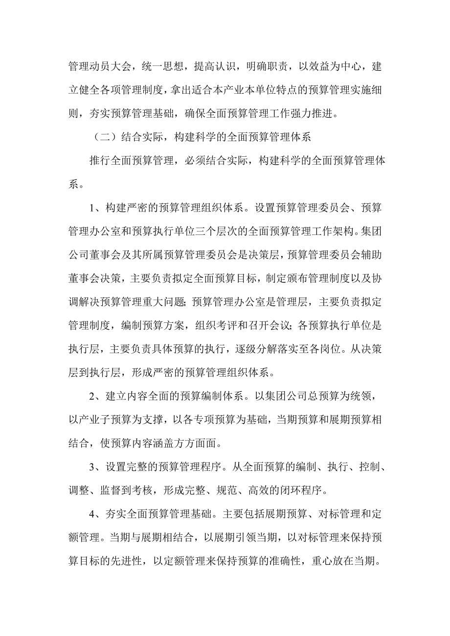 以效益为中心 大力推进全面预算管理——淮南矿业集团财务部部长发言_第5页