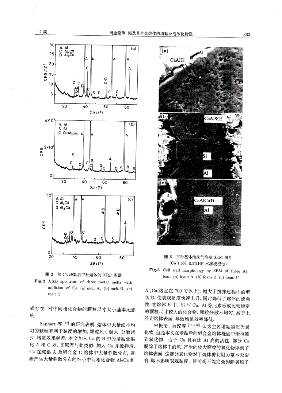 铝及其合金熔体的增黏及泡沫化特性_第3页
