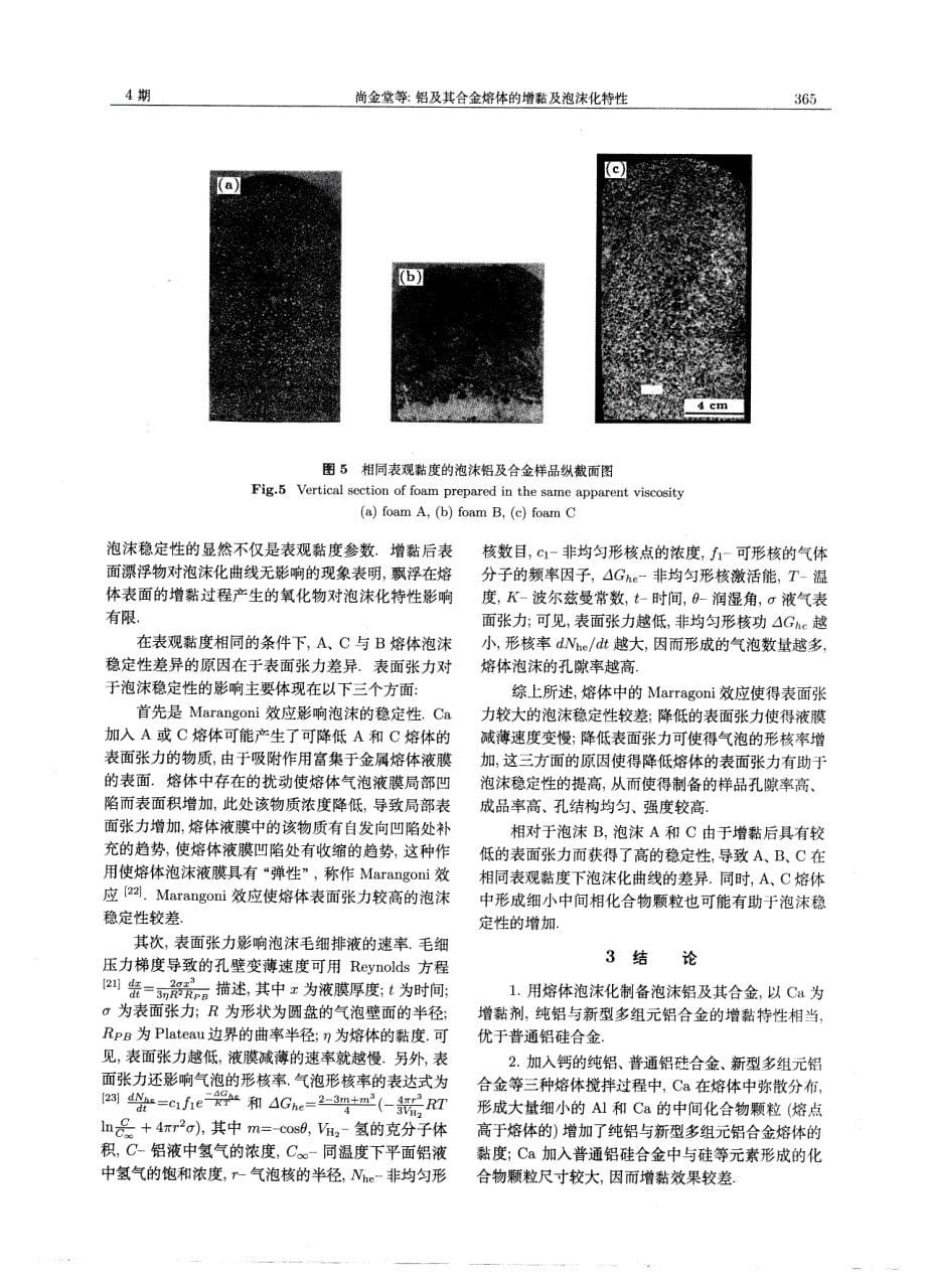 铝及其合金熔体的增黏及泡沫化特性_第5页