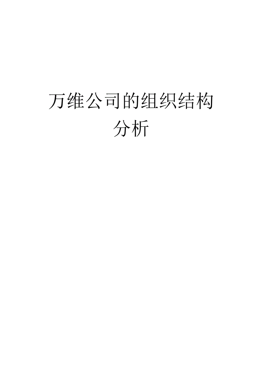 万维公司的组织结构分析_第1页