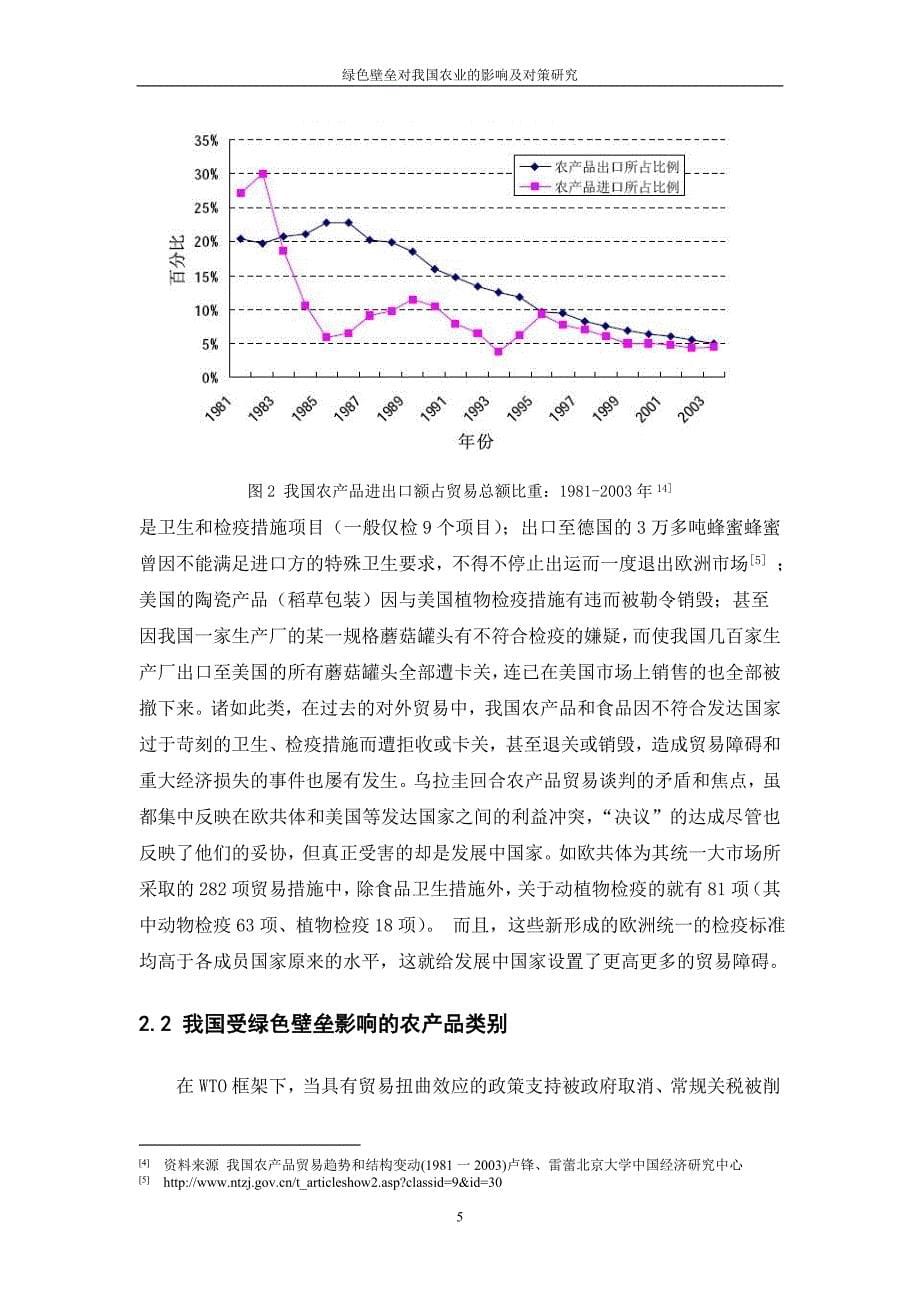 绿色壁垒对我国农业的影响及对策研究_第5页