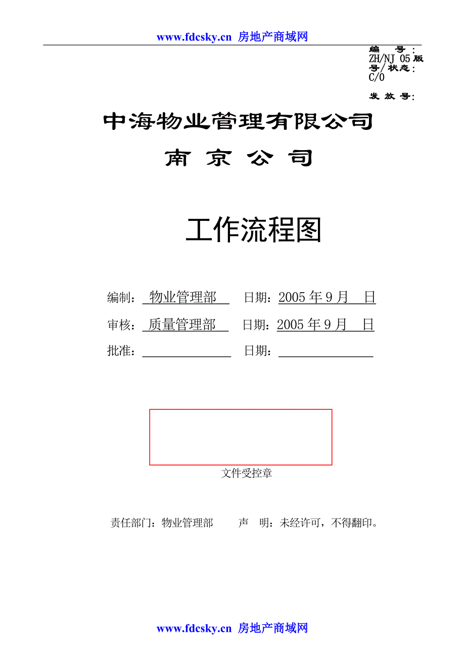 房地产物业管理 中海物业管理有限公司南京公司工作流程图_第3页