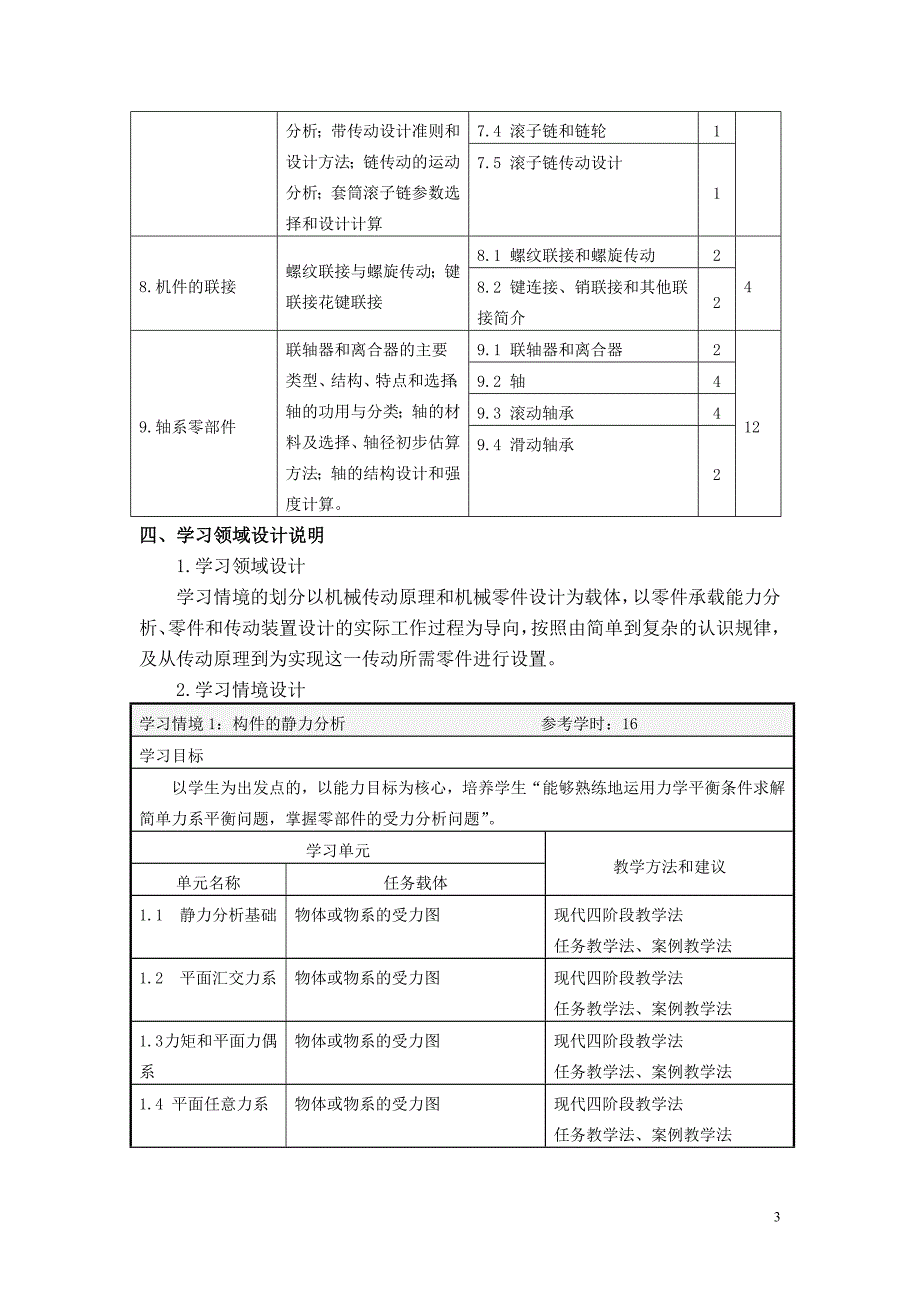 机械基础学习领域课程标准_第3页