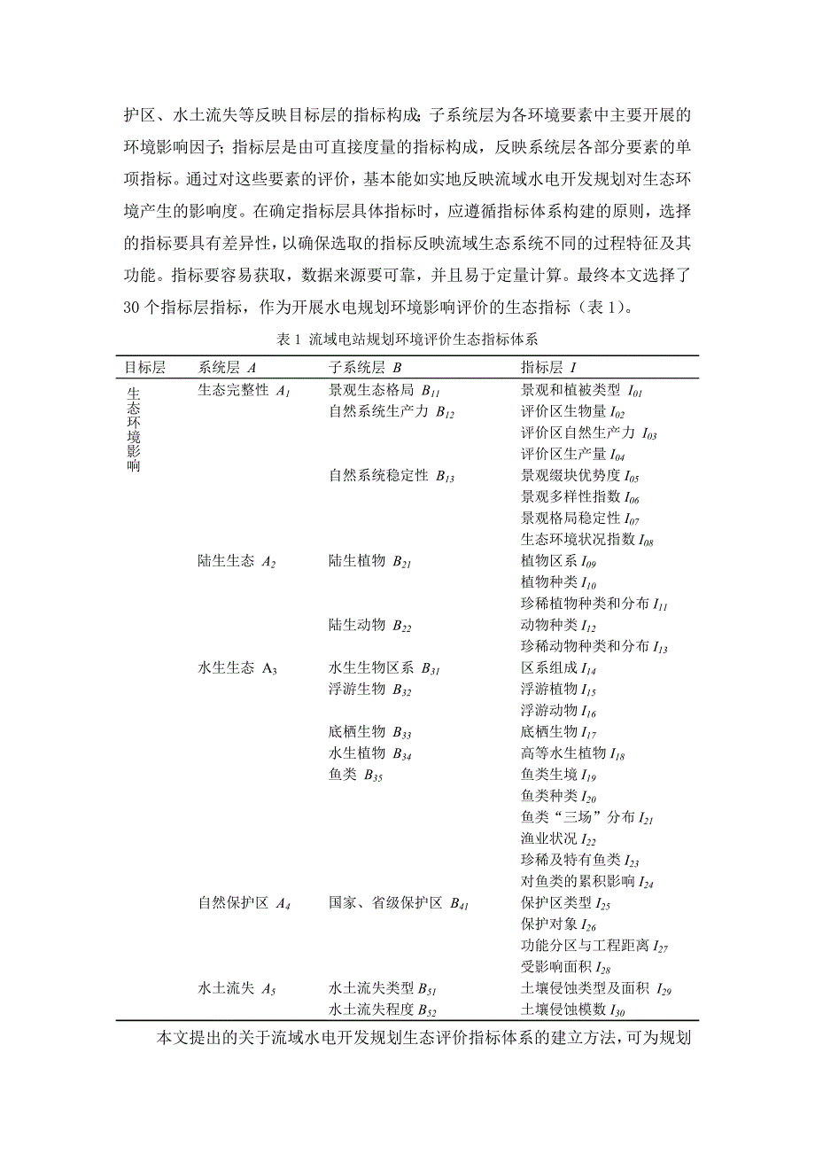 梯级电站规划环境评价中生态指标体系的建立和量化_第4页