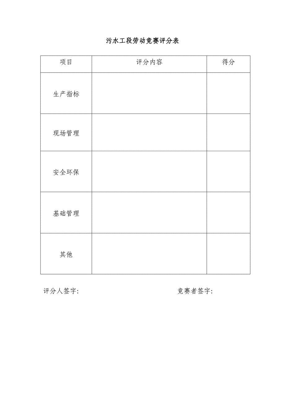 污水工段安全生产劳动竞赛活动方案_第5页