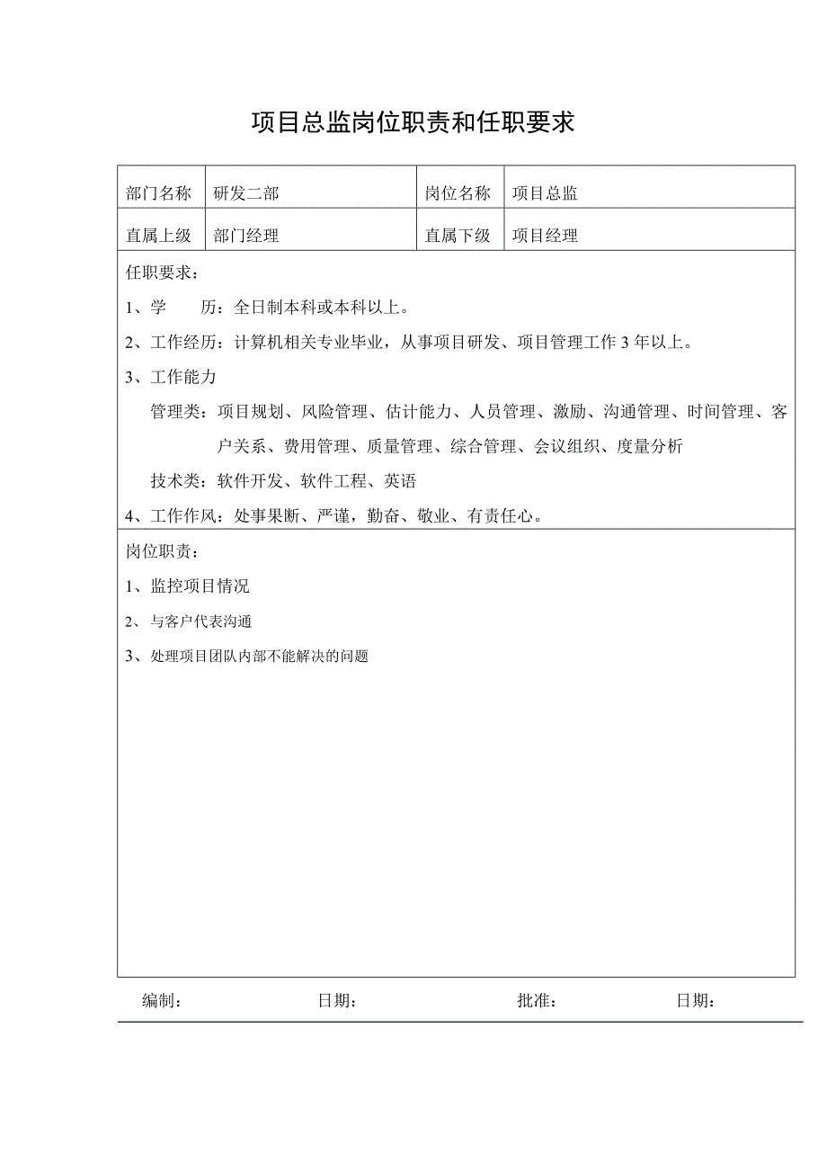 软件研发部门组织架构以及岗位职责_第4页