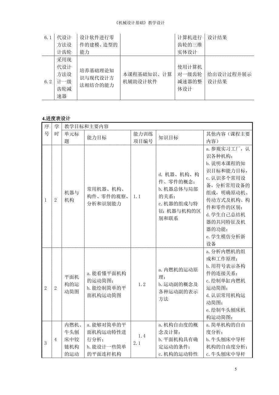 机械设计基础课程整体教学设计_第5页