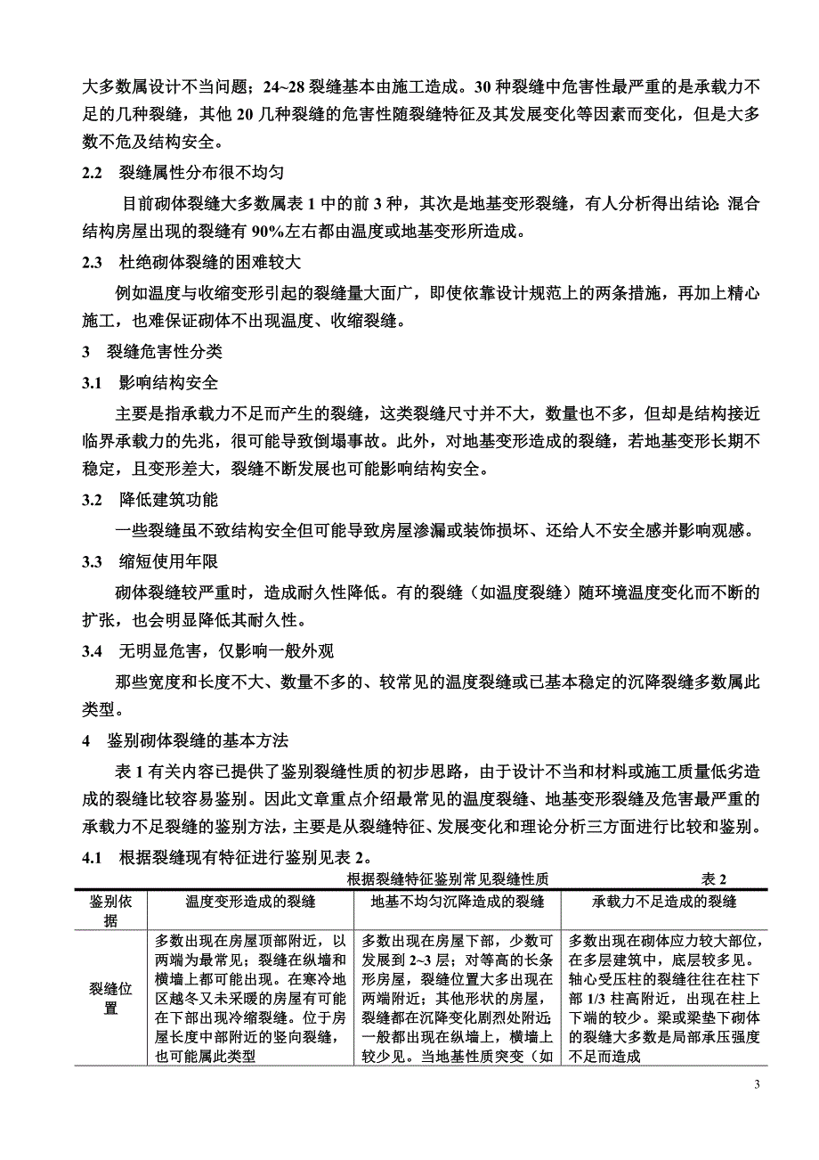 砌体产生裂缝的原因及鉴别方法的探讨_第3页