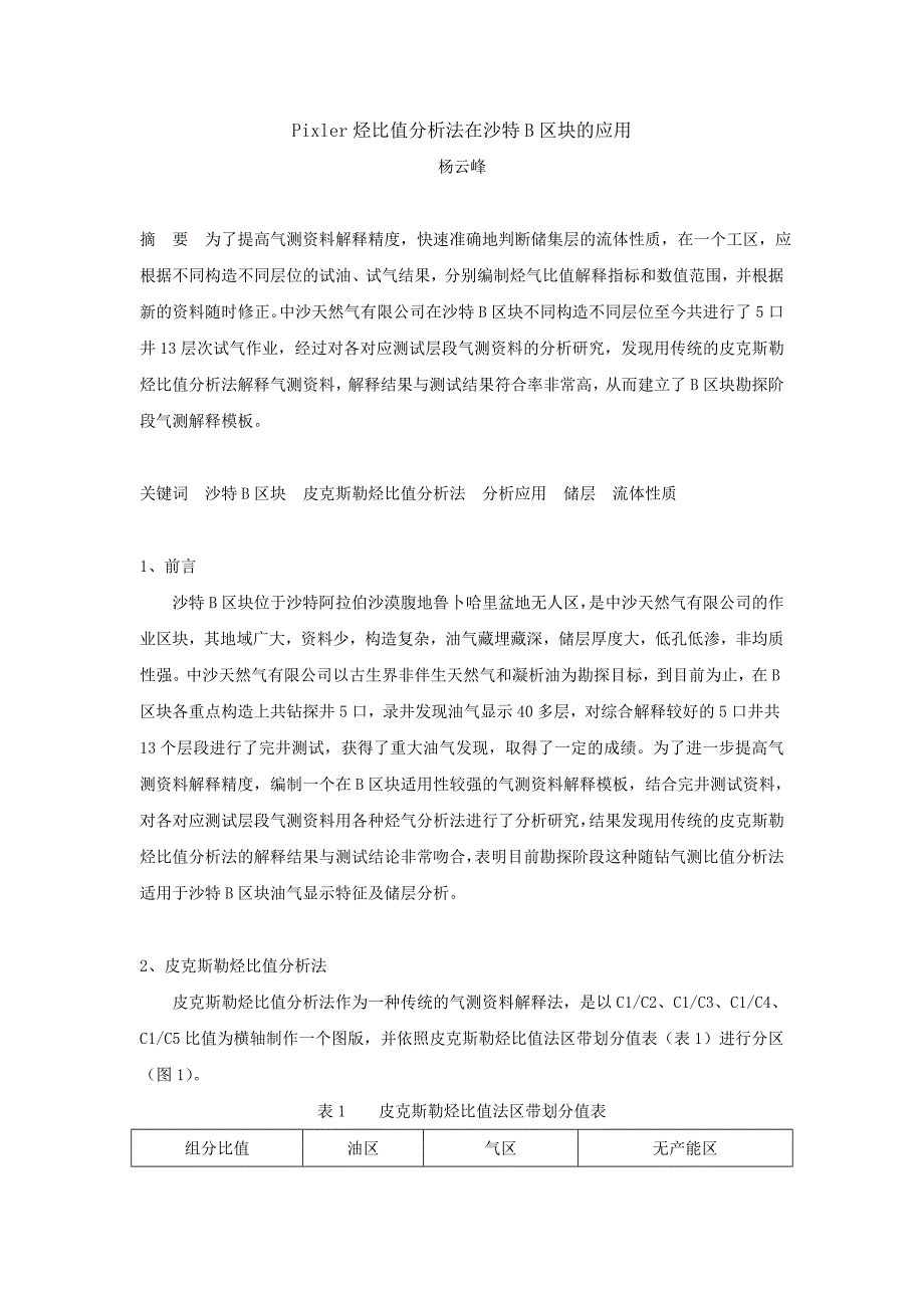 pixler烃比值分析法在沙特b区块的应用_第1页