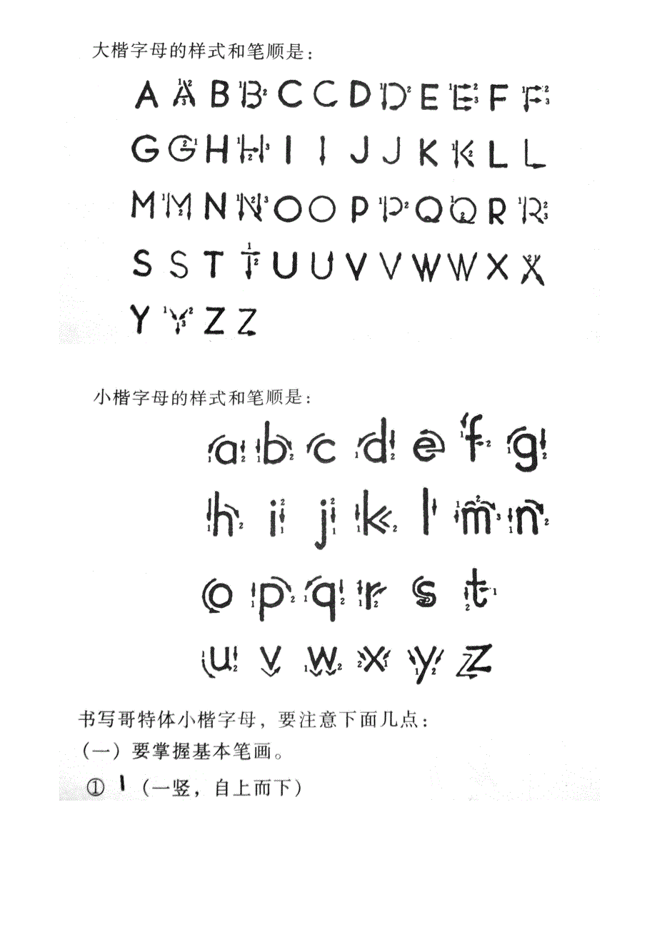 汉语拼音字母的书写笔顺及格式_第1页