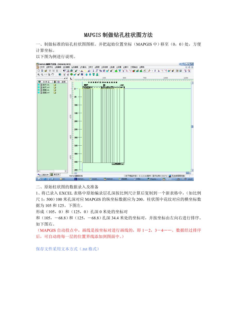 MAPGIS制做钻孔柱状图方法_第1页
