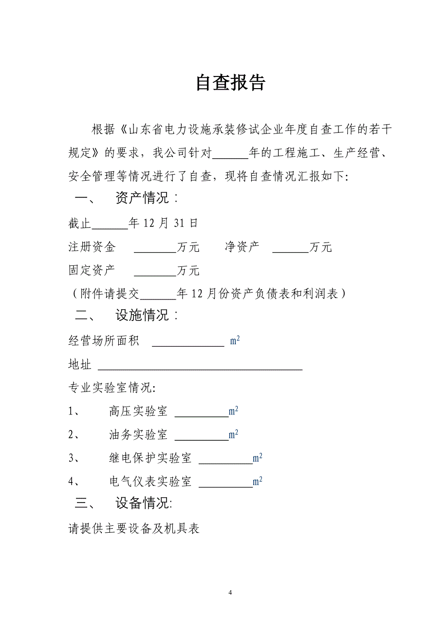 年检自查报告书_第4页