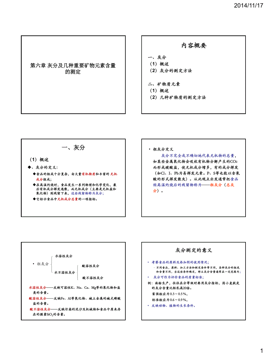 食品分析课件灰分及矿物质元素_第1页