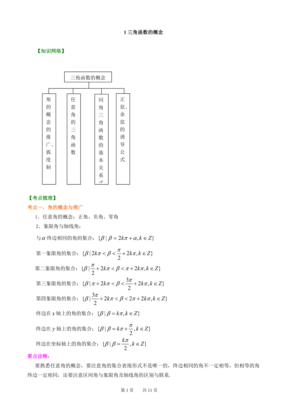 三角函数知识点汇总_第1页