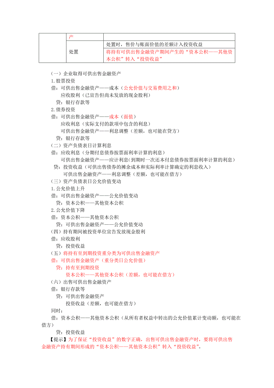 备考2015_注册会计师考试综合阶段会计重点内容_第4页