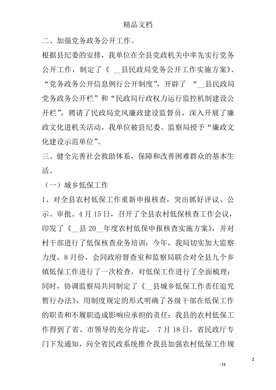 民政局年终工作总结_1_第2页